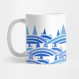 Blue Rolling Hills Mountain Landscape Mug